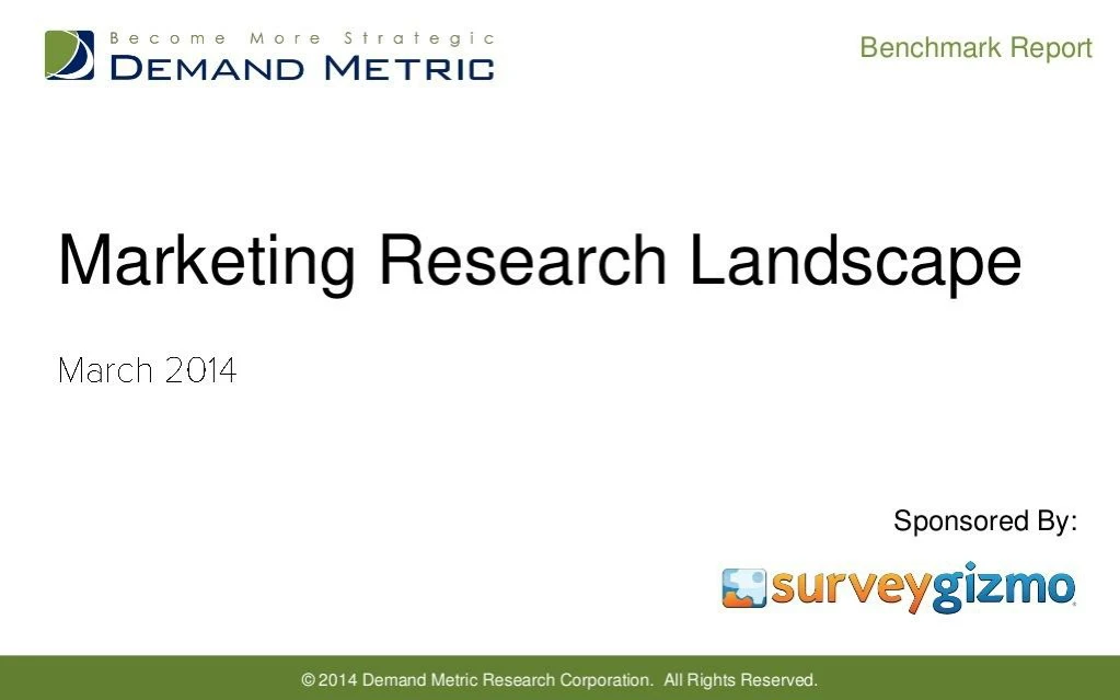 marketing research landscape benchmark report