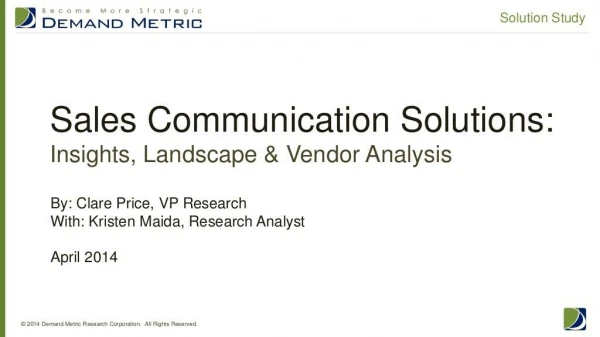 sales communication solution study