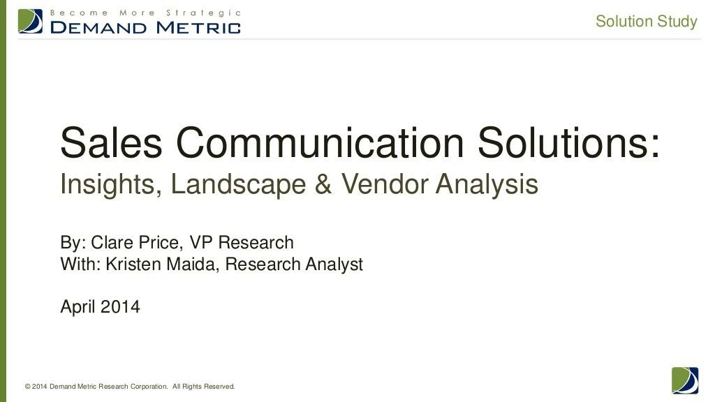 sales communication solution study
