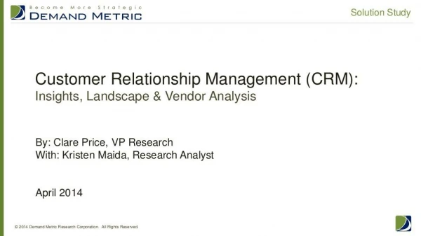 CRM Solution Study