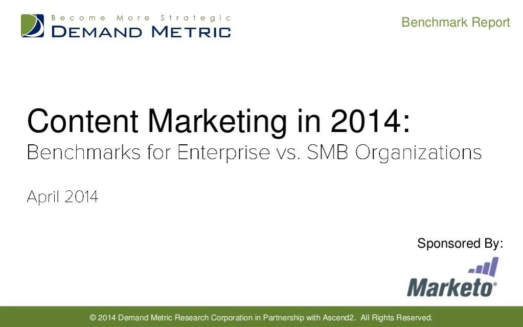 content marketing benchmark report