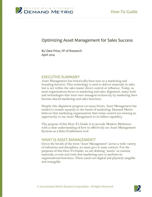 How-To Guide: Optimizing Asset Management for Sales Success