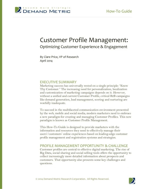 How-To Guide: Customer Profile Management