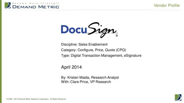 Vendor Profile: DocuSign