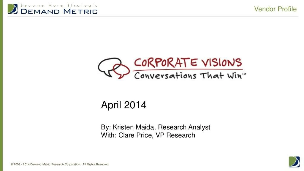 vendor profile corporate visions
