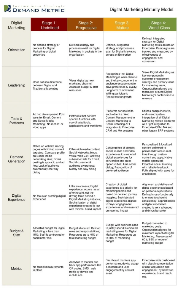 Digital Marketing Maturity Model