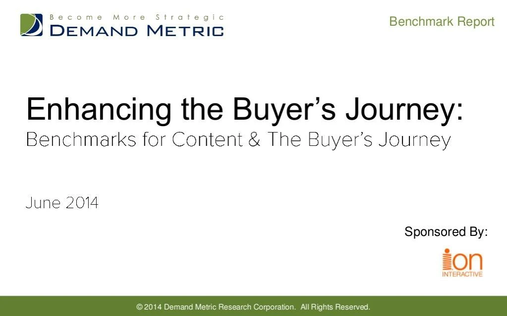 content the buyer s journey benchmark report