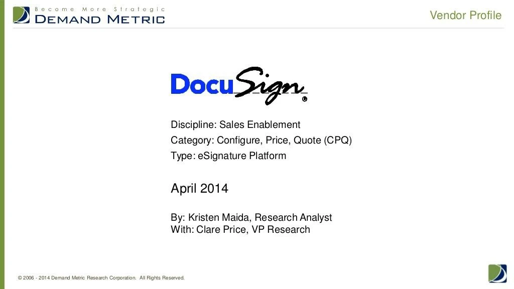 vendor profile docusign