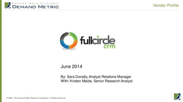 Vendor Profile: Full Circle CRM