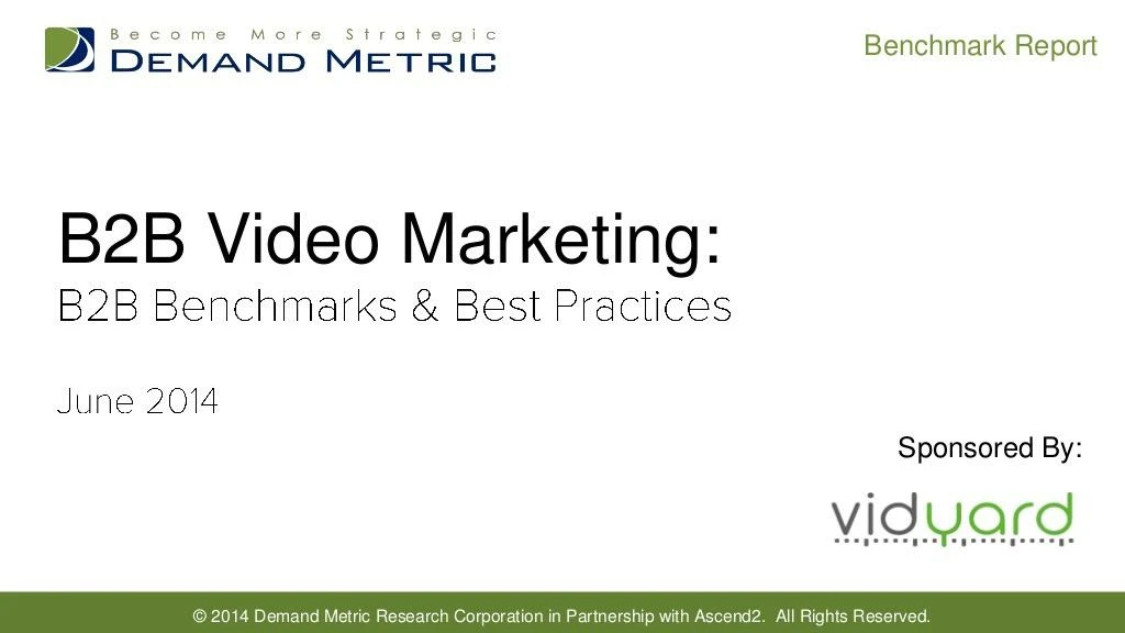 b2b video marketing benchmark report