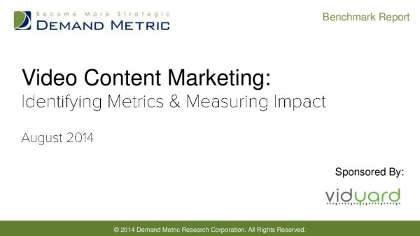 Video Content Metrics Benchmark Report