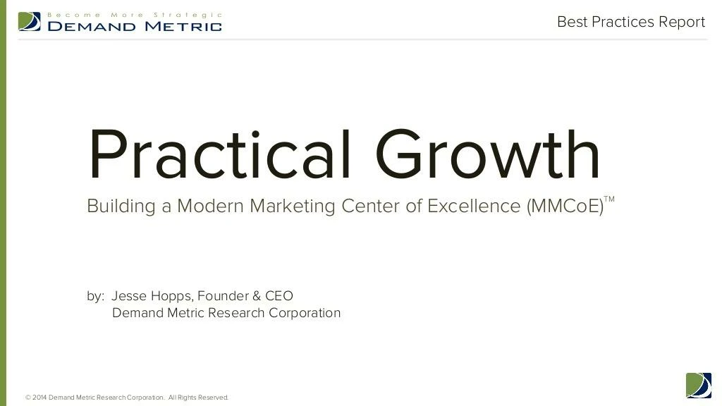 modern marketing center of excellence report