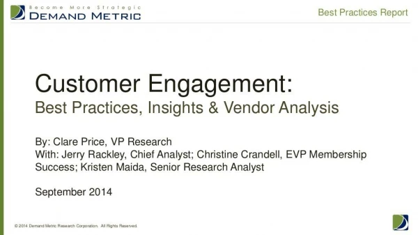 Customer Engagement Best Practices Report