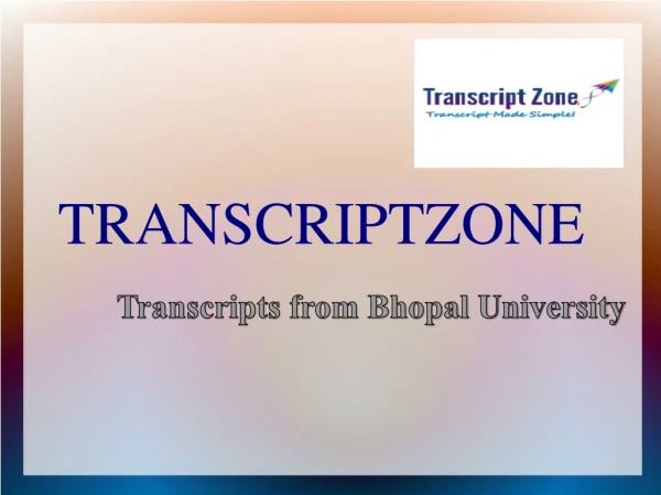 Transcripts from Bhopal University