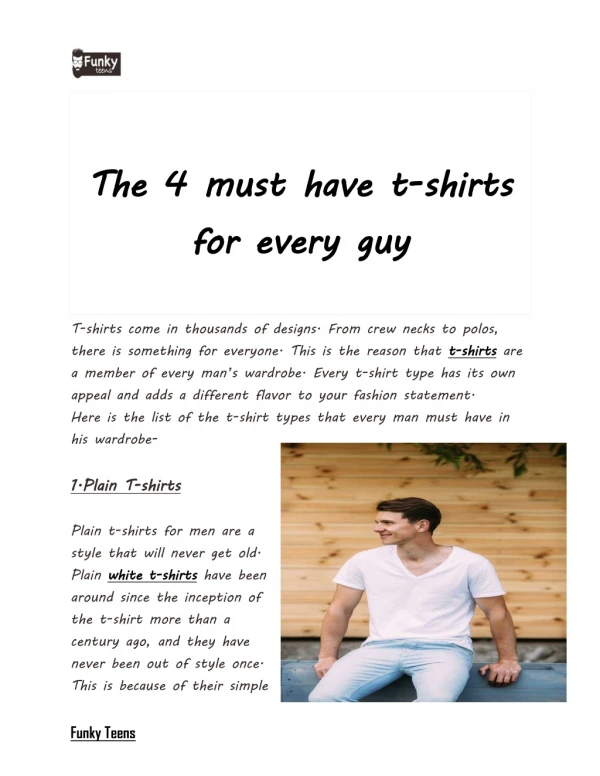 The 4 must have t-shirts for every guy