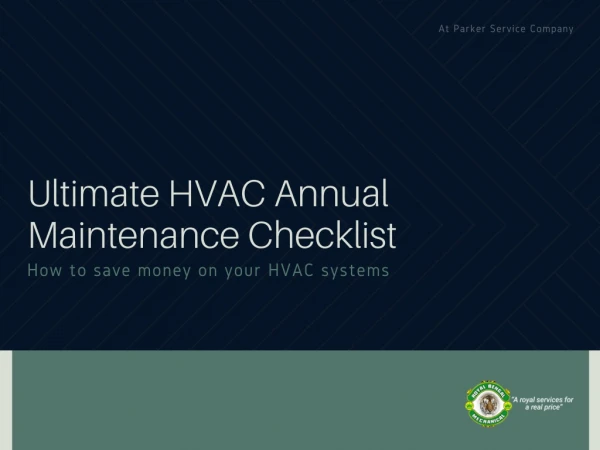 Ultimate HVAC Annual Maintenance Checklist