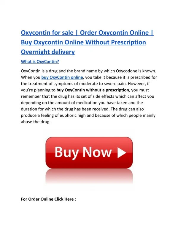 Oxycontin for sale | Order Oxycontin Online | Buy Oxycontin Online Without Prescription Overnight delivery