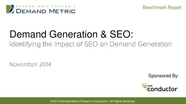 Demand Generation & SEO Benchmark Report