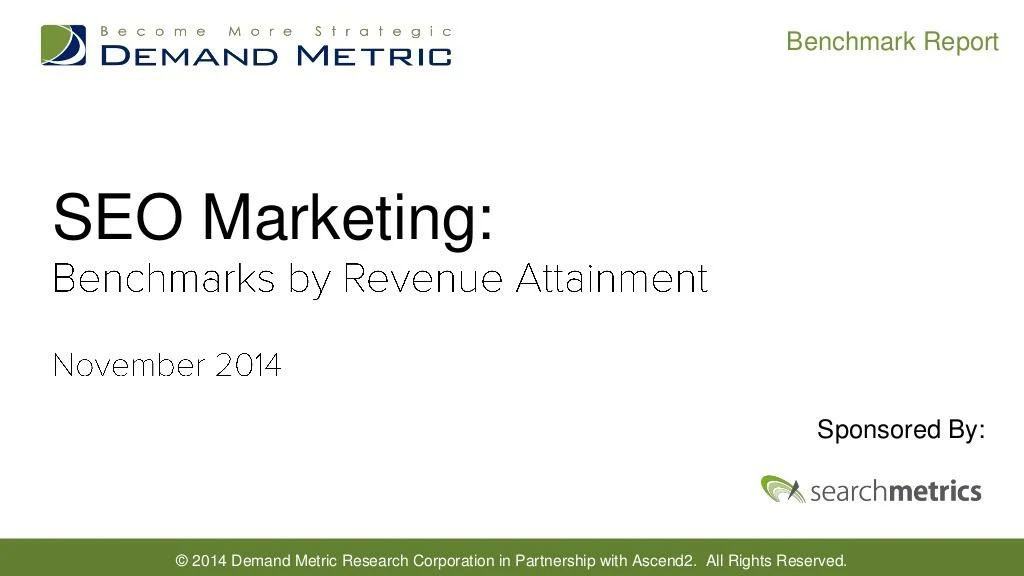 seo marketing benchmark report