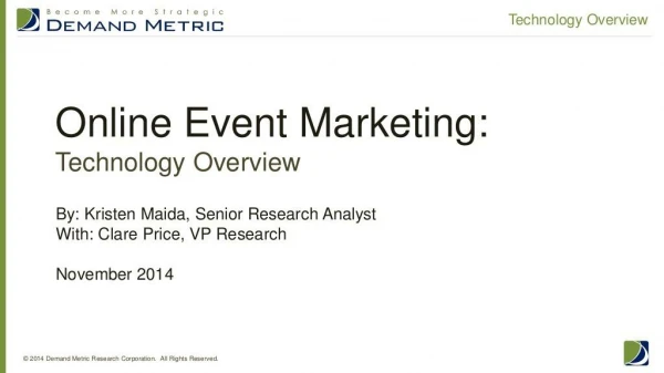 Online Event Marketing Technology Overview