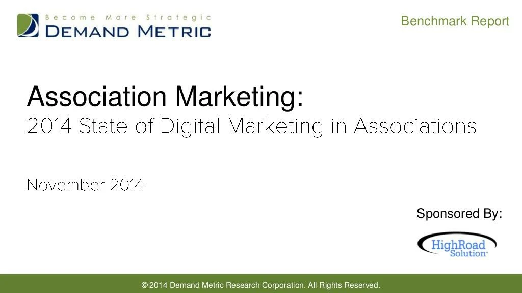 association marketing benchmark report