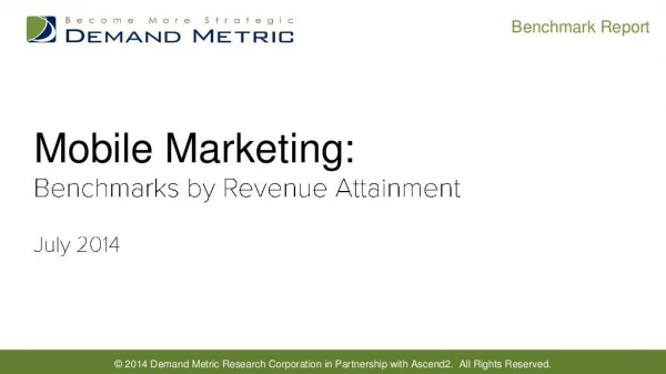 Mobile Marketing Benchmark Report