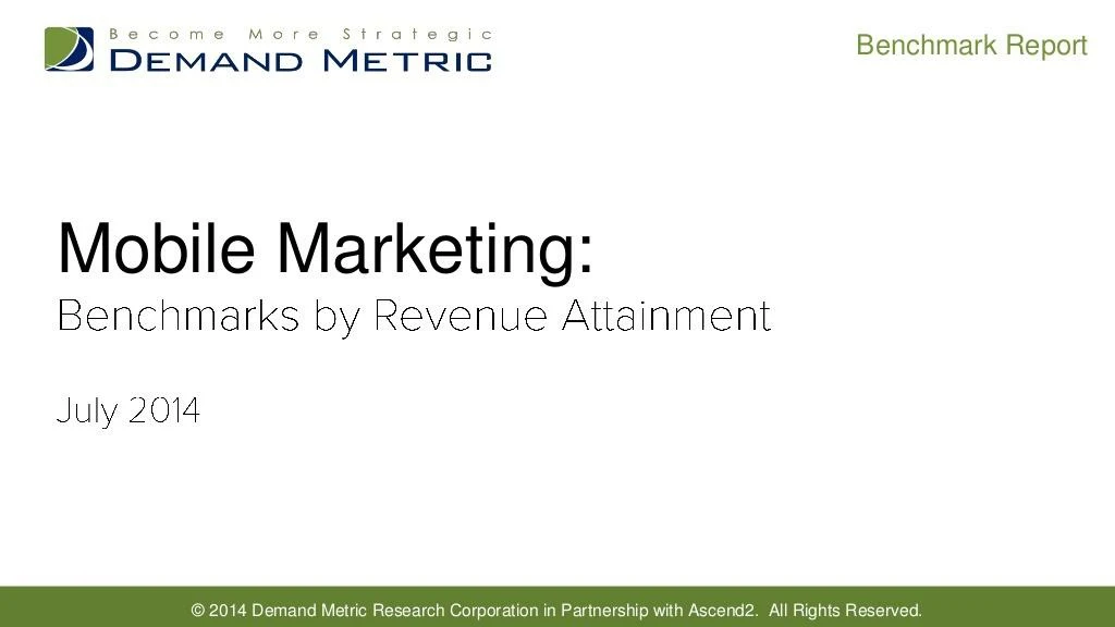 mobile marketing benchmark report