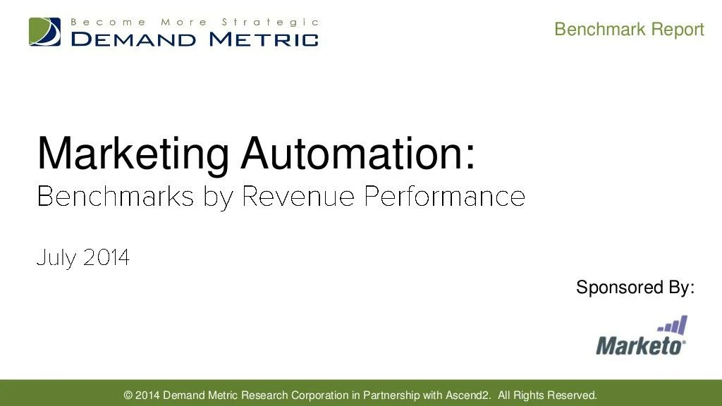 marketing automation benchmark report
