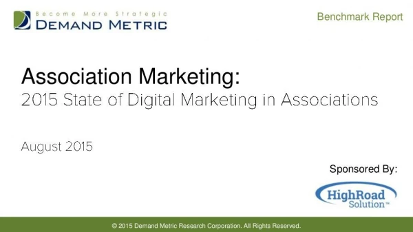 2015 Association Marketing Benchmark Report