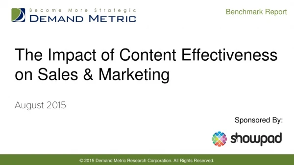 Content Effectiveness Benchmark Report
