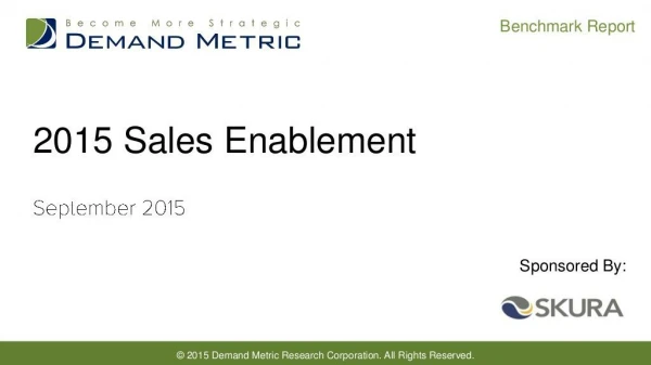 2015 Sales Enablement Benchmark Report