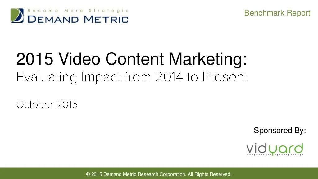 2015 video content metrics benchmark report