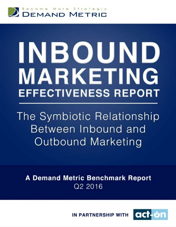 Inbound Marketing Effectiveness Benchmark Report