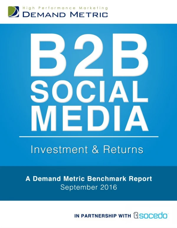 b2b social media investments and return report