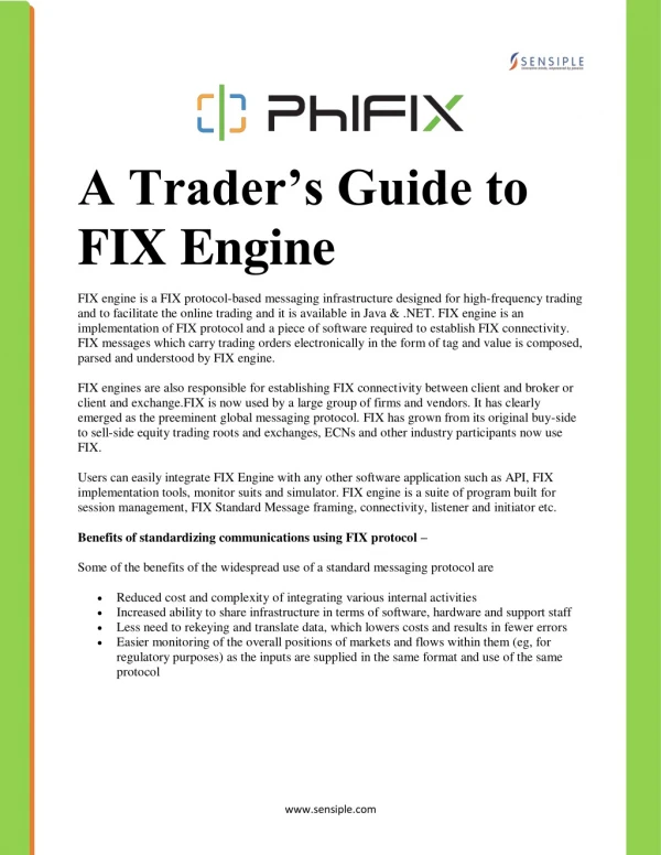 A Trader’s Guide to FIX Engine