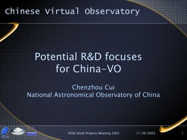 Potential R&amp;D focuses for China-VO