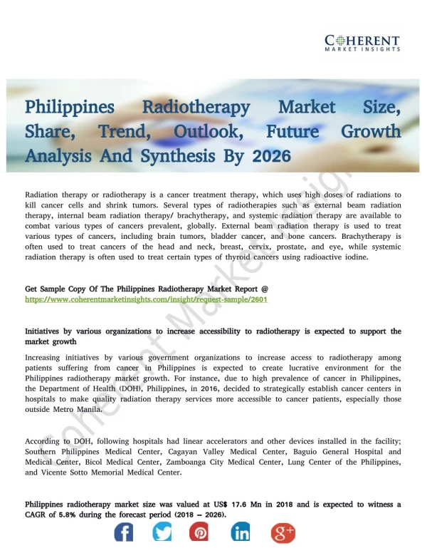 Philippines Radiotherapy Market Sizing the Market Opportunity