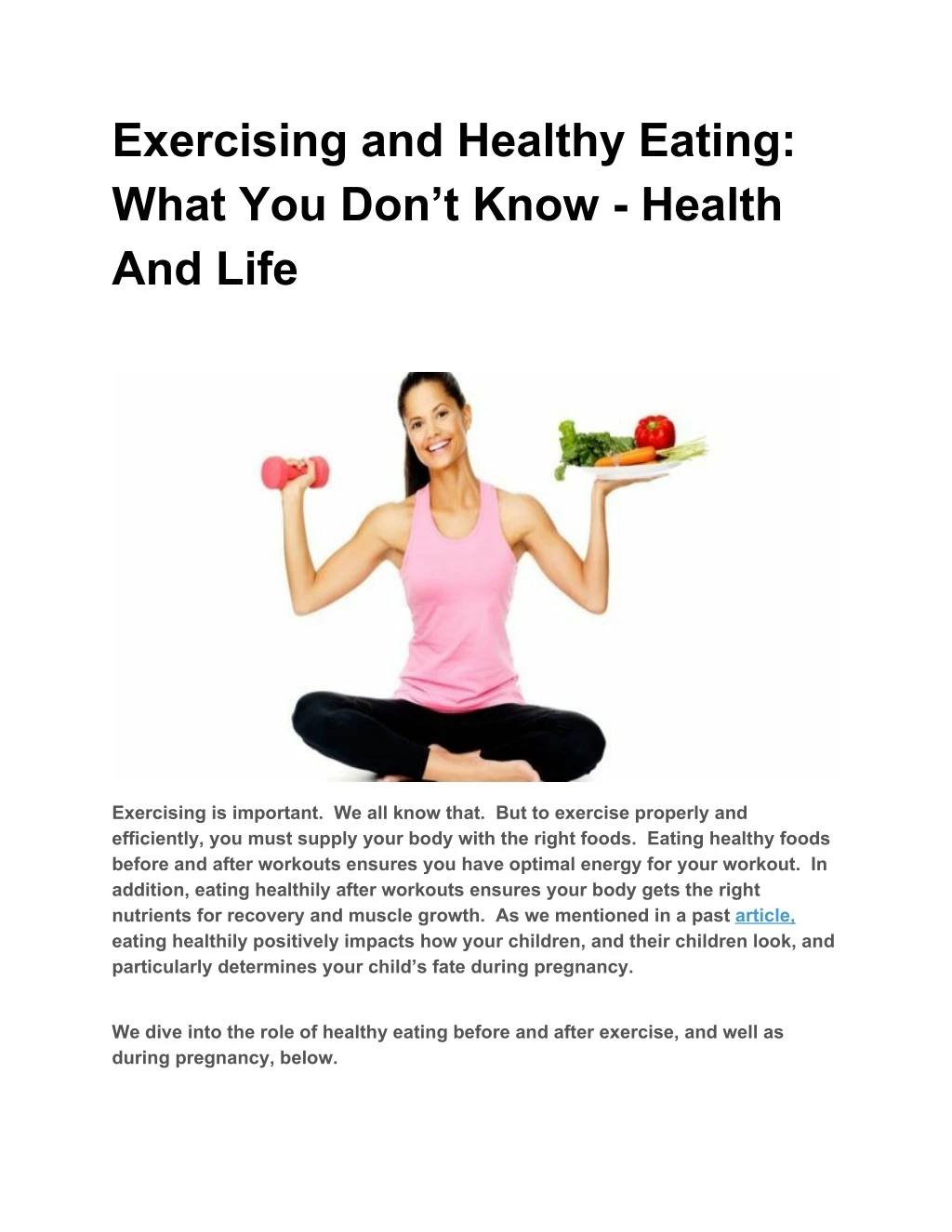 exercising and healthy eating what you don t know