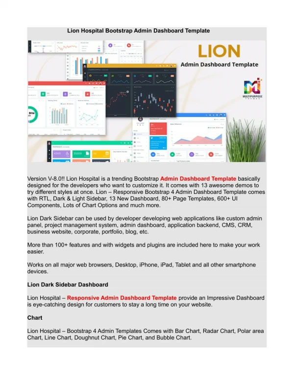 Lion Hospital Bootstrap Admin Dashboard Template