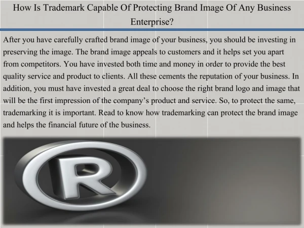 How Is Trademark Capable Of Protecting Brand Image Of Any Business Enterprise?