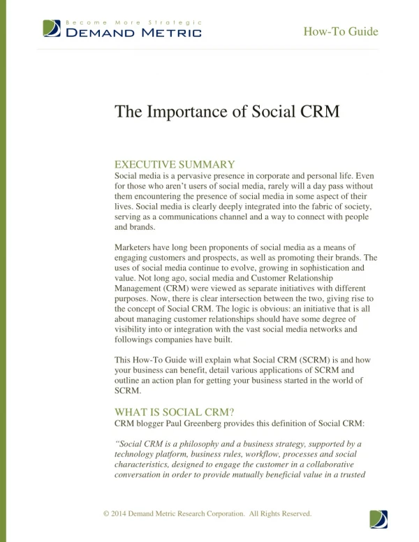 The Importance of Social CRM How-To Guide