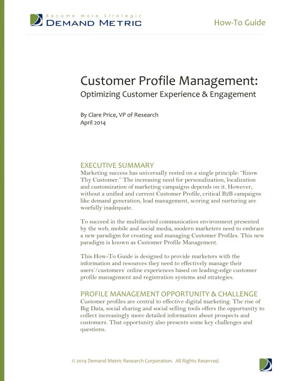 Customer Profile Management How-To Guide