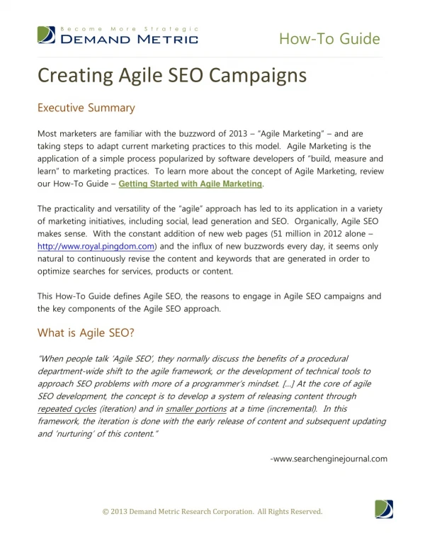 Creating Agile SEO Campaigns How-To Guide