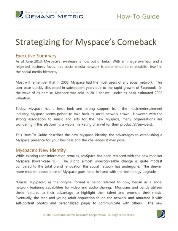 Strategizing for Myspace's Comeback How-To Guide