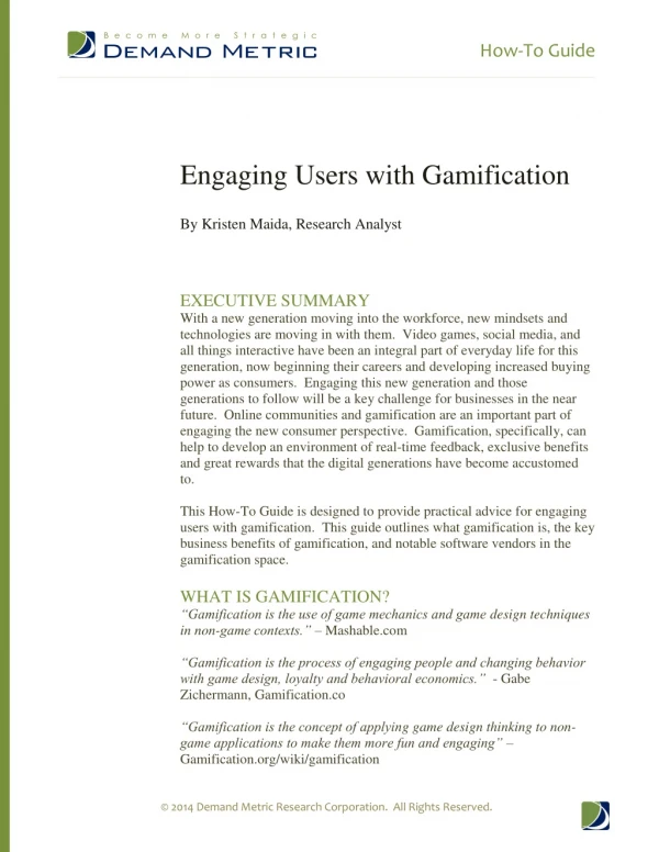Engaging Users with Gamification How-To Guide