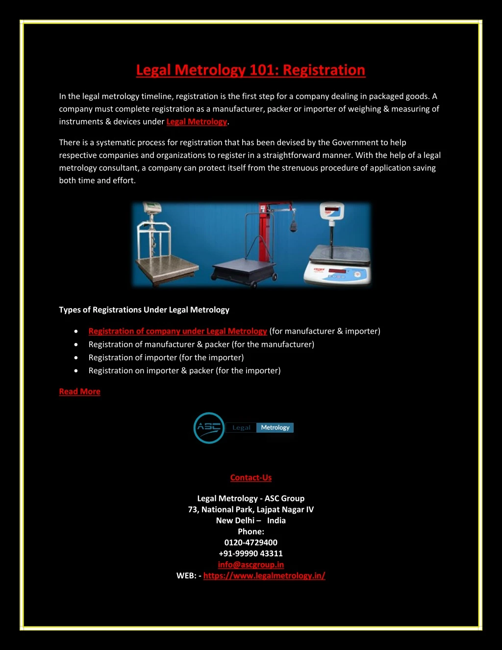 legal metrology 101 registration