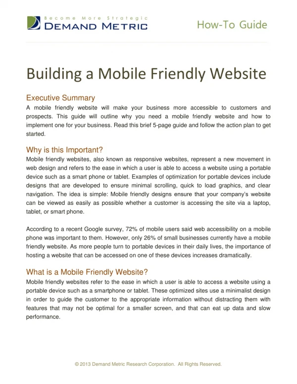 Building a Mobile Friendly Website How-To Guide