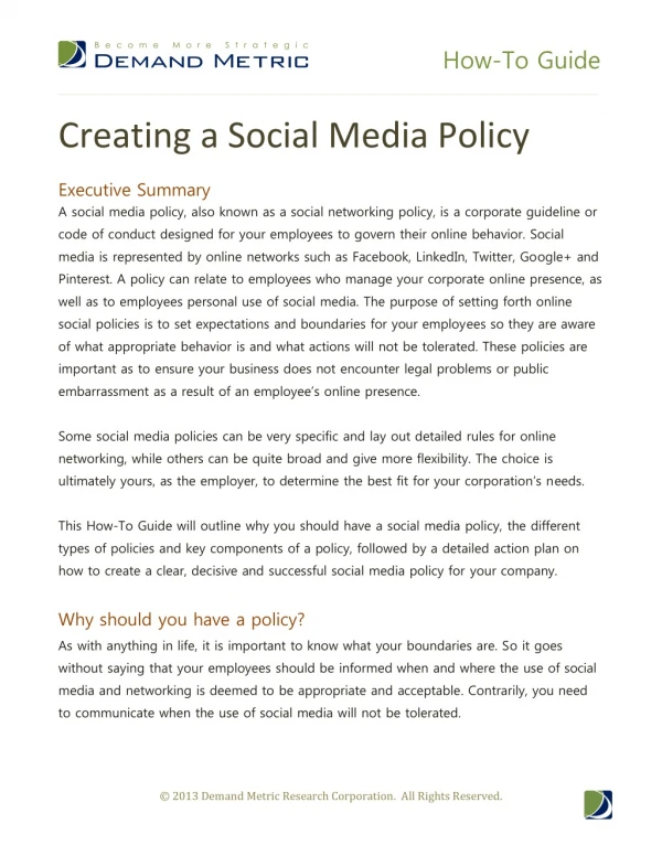 Creating a Social Media Policy How-To Guide