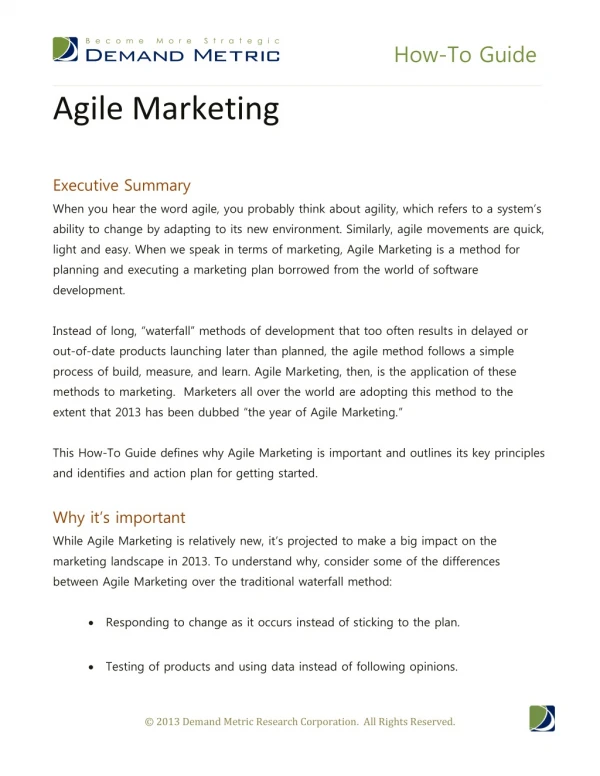 Getting Started with Agile Marketing How-To Guide