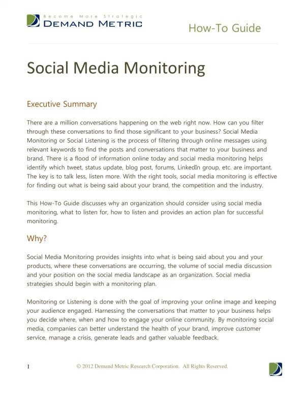 Social Media Monitoring How-To Guide